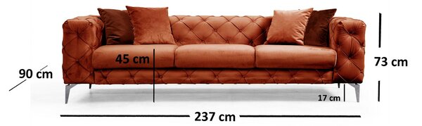 Pohovka trojsed Collo (oranžová). Akce -25%