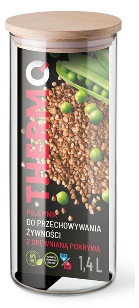 THERMO NÁDOBA NA POTRAVINY S DŘEVĚNÝM VÍKEM 1,4 L