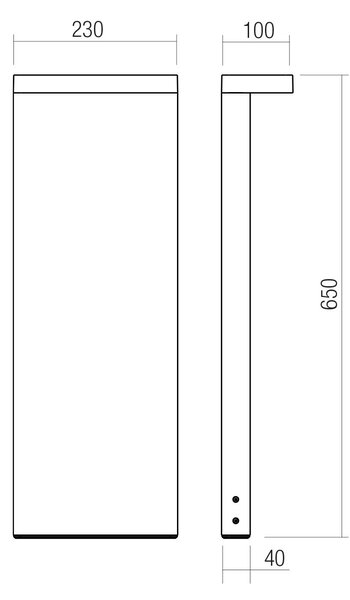 Redo Venkovní sloupkové LED svítidlo KANT, v.65cm, 24V, CCT switch 2700/3000K, IP65 Barva: Antracit