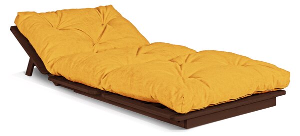 MarLiving Rozkládací futonové křeslo LAYTI 03 90 cm z masivu/žluté