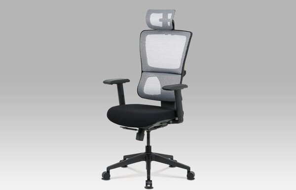 Kancelářská židle v bílé a černé barvě s područkami KA-M04 WT