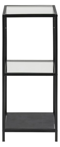 Černý skleněný regál 35x83 cm Seaford - Actona