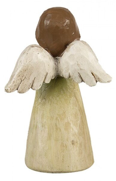 Vánoční dekorace figurka zelený andělíček s holubicí – 12 cm
