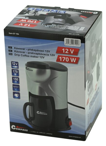 Compass Kávovar - překapávač 12V 170W 15A 150ml Compass