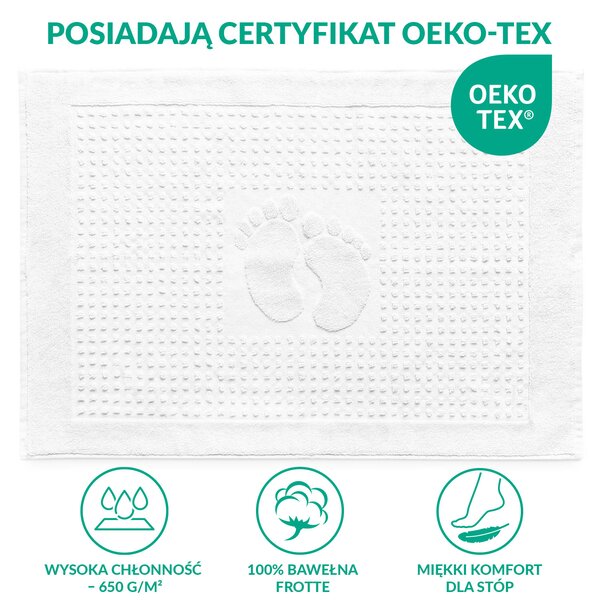 PODLOŽKA DO KOUPELNY HOTEL FEET BÍLÁ 50X70 CM
