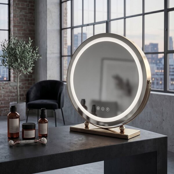 Rea Kosmetické zrcadlo 40x43 cm s regulovatelným LED osvětlením HOM-01809