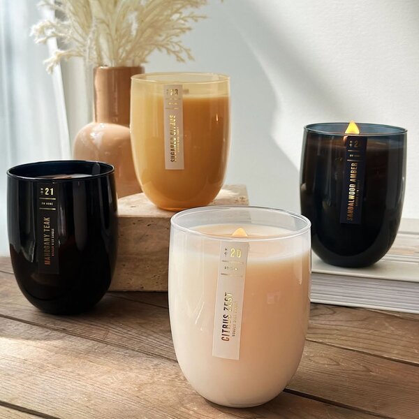 DW HOME Mahagony Teak Vonná svíčka ve skle, 488 g