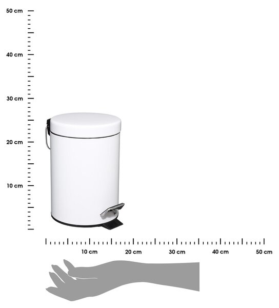 Odpadkový koš Round, bílá, 3L