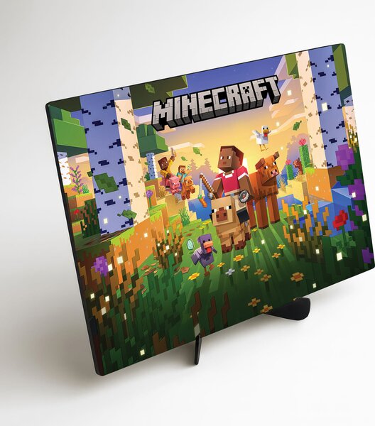 DUBLEZ | Dřevěný obraz pro hráče - Minecraft | UV tisk, Premium