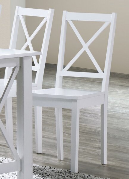 Dřevěná jídelní židle v bílé barvě STILO