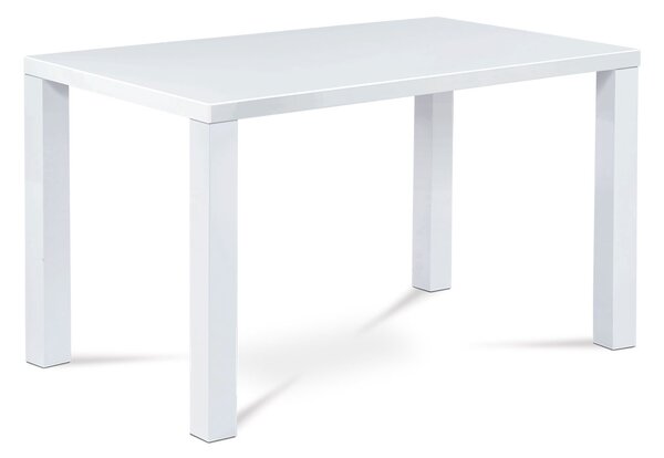 Jídelní stůl 120x80x76 cm, vysoký lesk bílý AT-3006 WT