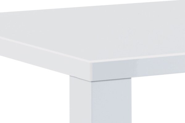 Vikio Jídelní stůl 135x80x76 cm vysoký lesk bílý AJS116B-3