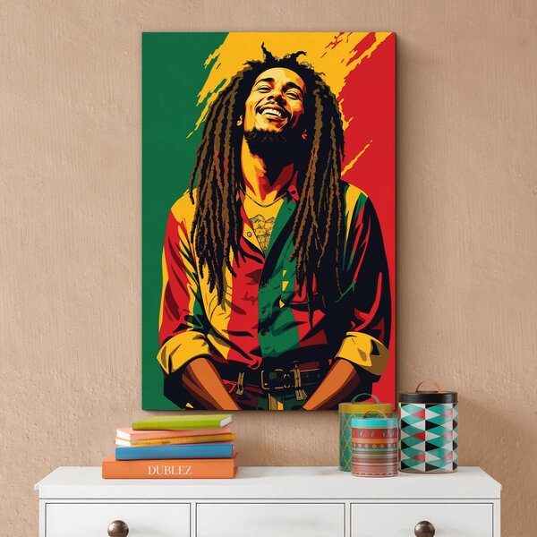 DUBLEZ | Barevný reggae obraz - Bob Marley | UV tisk, Premium