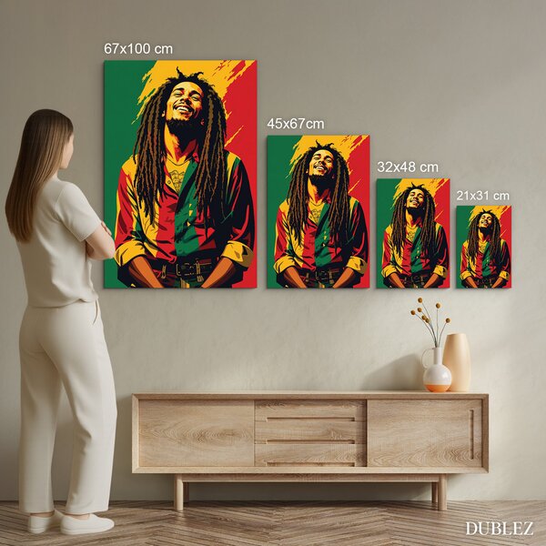 DUBLEZ | Barevný reggae obraz - Bob Marley | UV tisk, Premium