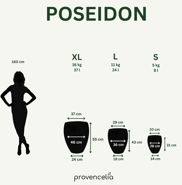 Keramický květináč Poseidon2 - Nefrit S: 28 x 31 cm