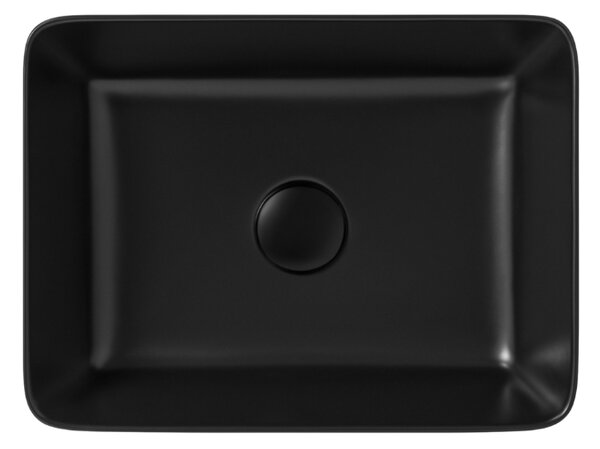 UPTrend Obdélníkové keramické umyvadlo na desku ROMA MATT BLACK TR41313‑U18, černá mat