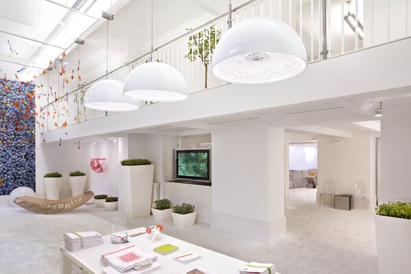 Flos F0002009 Skygarden S2, leskle bílé závěsné svítidlo s vnitřním štukem, 1x205W E27, prům. 90cm