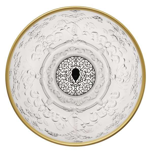 Flos F6405044 Skygarden small, matně zlatavé závěsné svítidlo s vnitřním štukem, 1x10W E27, prům. 40cm