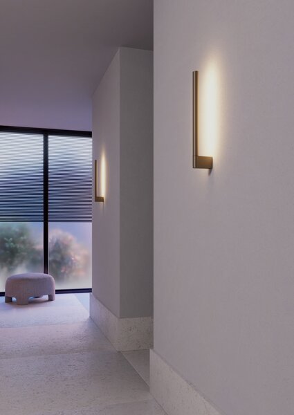 Redo 01-4239 Cityline, hnědé nástěnné svítidlo, LED 8,5W 2700K, stmívatelné, výška 44,5cm, IP54