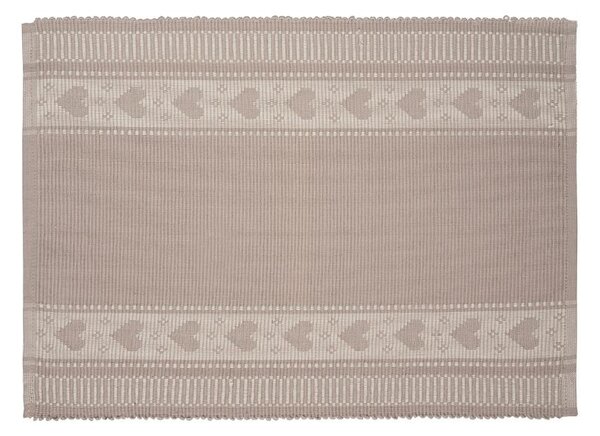 Prostírání RIB bordura srdíčka béžovobílá prostírání cca 30 x 45 cm