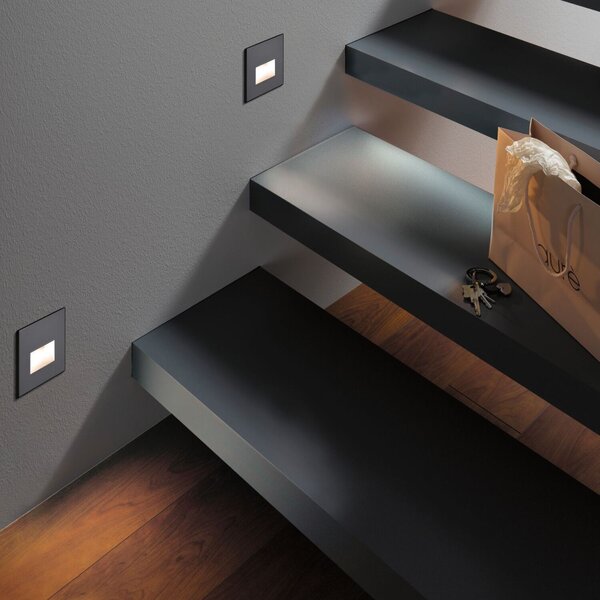 Paulmann 93094 Edge Quadro, svítidlo do stěny, 1x1,1W LED 2700K, matná černá, 8x8cm