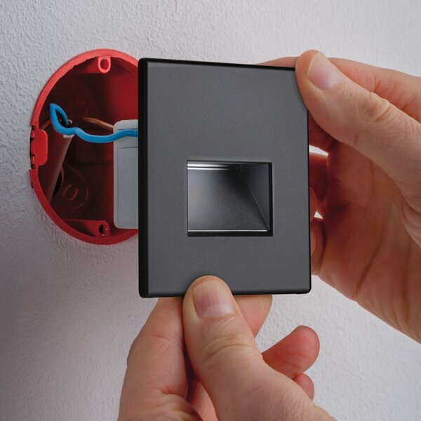 Paulmann 93094 Edge Quadro, svítidlo do stěny, 1x1,1W LED 2700K, matná černá, 8x8cm