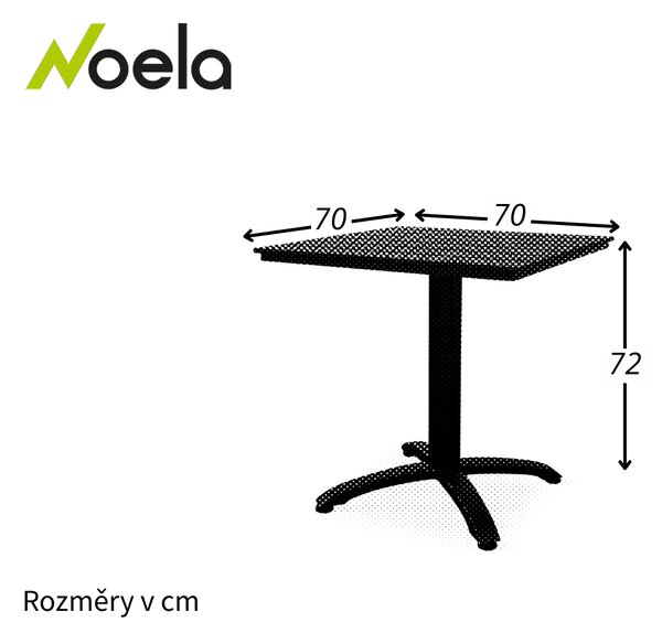 Noela Bezúdržbový kovový stůl Ristorante 70x70cm