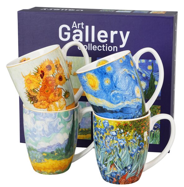 Porcelánový hrnek Van Gogh 350 ml sada 4ks