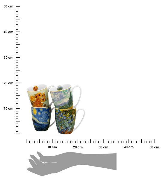 Porcelánový hrnek Van Gogh 350 ml sada 4ks