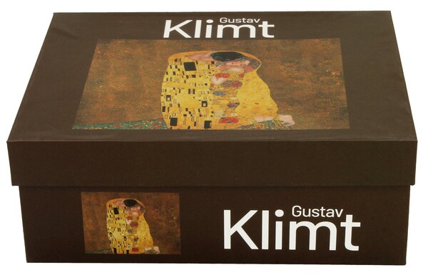 Porcelánový šálek s podšálkem Klimt The Kiss 90 ml sada 2ks