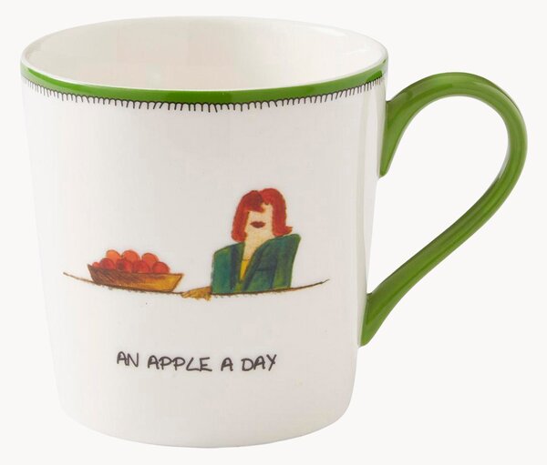 Hrnek z kostního porcelánu Fine Bone China Doodles Apple a Day