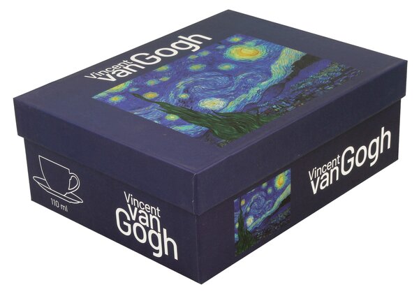 Porcelánový šálek s podšálkem Van Gogh Starry Night 90 ml sada 2ks
