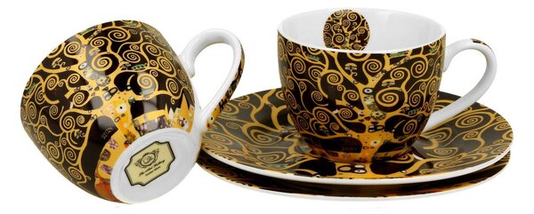Porcelánový šálek s podšálkem Klimt Tree Of Life 90 ml sada 2ks
