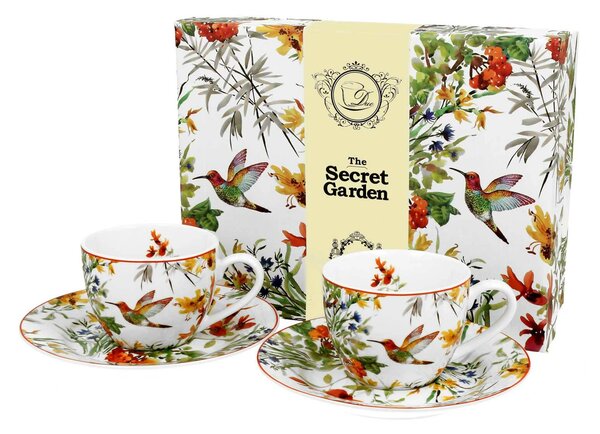 Porcelánový šálek s podšálkem Secret Garden 90 ml set 2ks