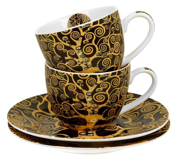 Porcelánový šálek s podšálkem Klimt Tree Of Life 90 ml sada 2ks