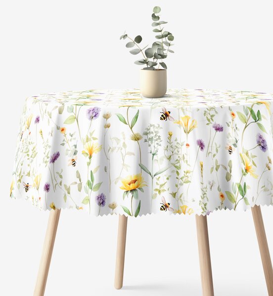 Goldea kulatý teflonový ubrus - luční svět Ø 150 cm