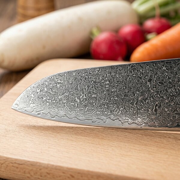 Santoku nůž z damaškové oceli SaKuRo Ocean Shell 17,8 cm