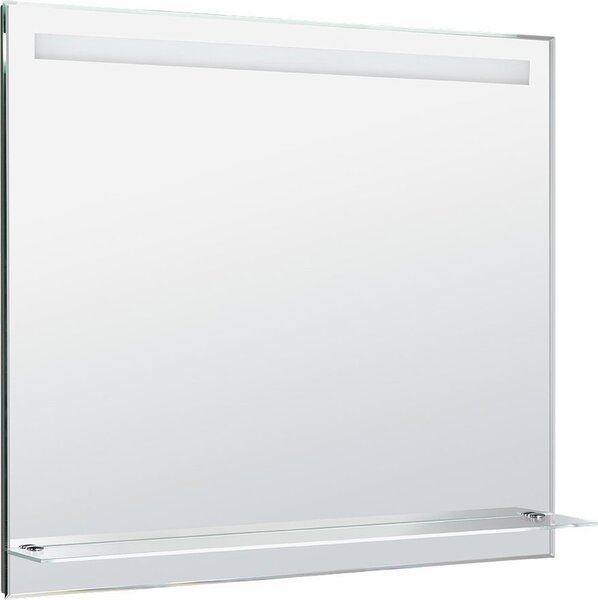 Aqualine LED podsvícené zrcadlo 100x80cm, skleněná polička, kolíbkový vypínač ATH55