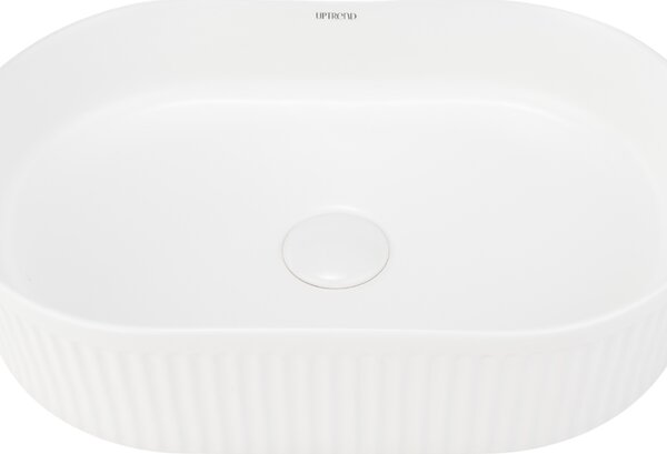 UPTrend Oválné keramické umyvadlo na desku OAZA BLOOM TR41422, bílá lesk