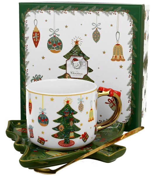 Porcelánový šálek s podšálkem Christmas Tree 250 ml