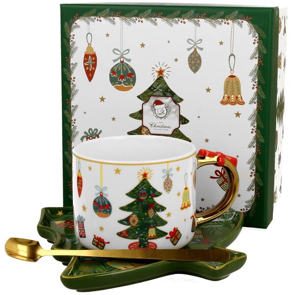 Porcelánový šálek s podšálkem Christmas Tree 250 ml