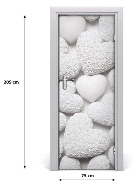 Fototapeta na dveře bílé pozadí srdce 75x205 cm