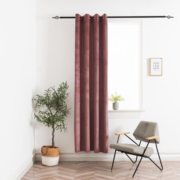 Zatemňovací závěs ELVIO VELVET 140x250 cm, starorůžový Zavěšení: Kovové kroužky
