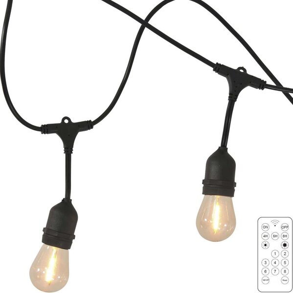 LED Solární venkovní řetěz PARTY 10xE27/3,7V 10 m IP44 + DO