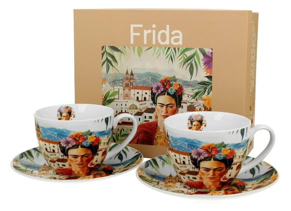 Porcelánový šálek s podšálkem Mexican Art Frida 270 ml sada 2ks