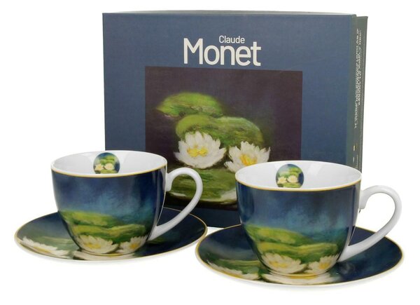 Porcelánový šálek s podšálkem Monet Nenufars 270 ml sada 2ks