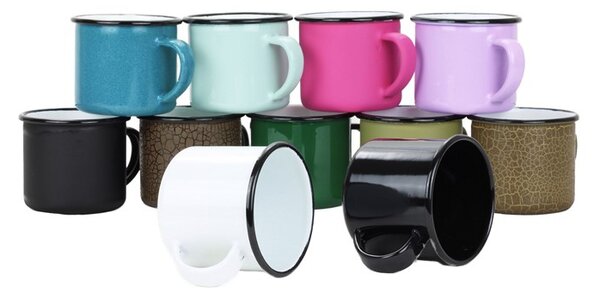 BELIS Smaltovaný hrnek 8 cm/0,35l, černý