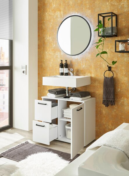 SKŘÍŇKA POD UMYVADLO, bílá, bílá, 70/60/35 cm MID.YOU - Koupelnové série, Online Only
