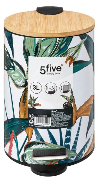 Odpadkový koš Palawan, vícebarvná/s dřevěnými prvky, 3 l