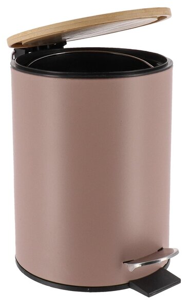 Odpadkový koš Timeless, béžová/s dřevěnými prvky, 2,5 l